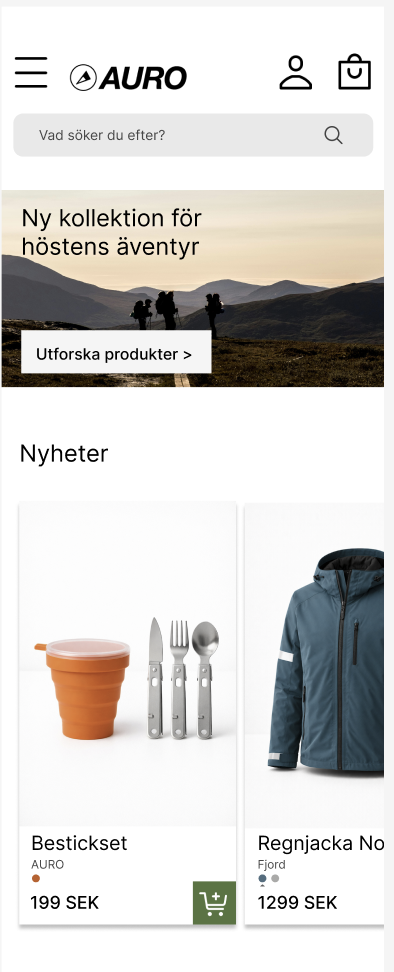 Startsida — mobil