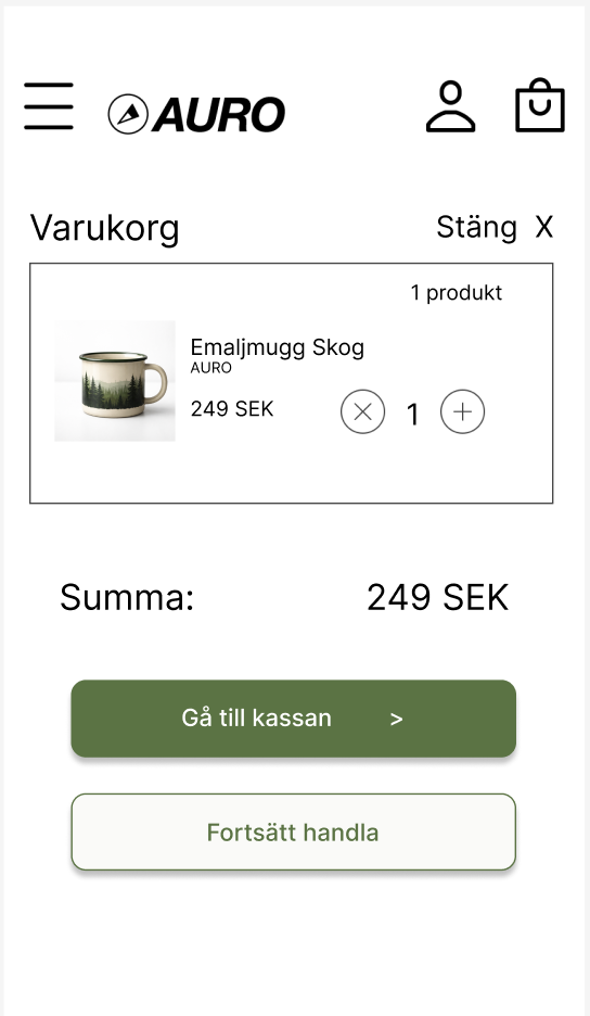 Varukorg — mobil